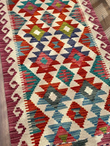 Vibrant Multi-Toned Flatweave Accent Kilim