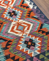 Bright Multi-Color Tribal Flatweave Kilim