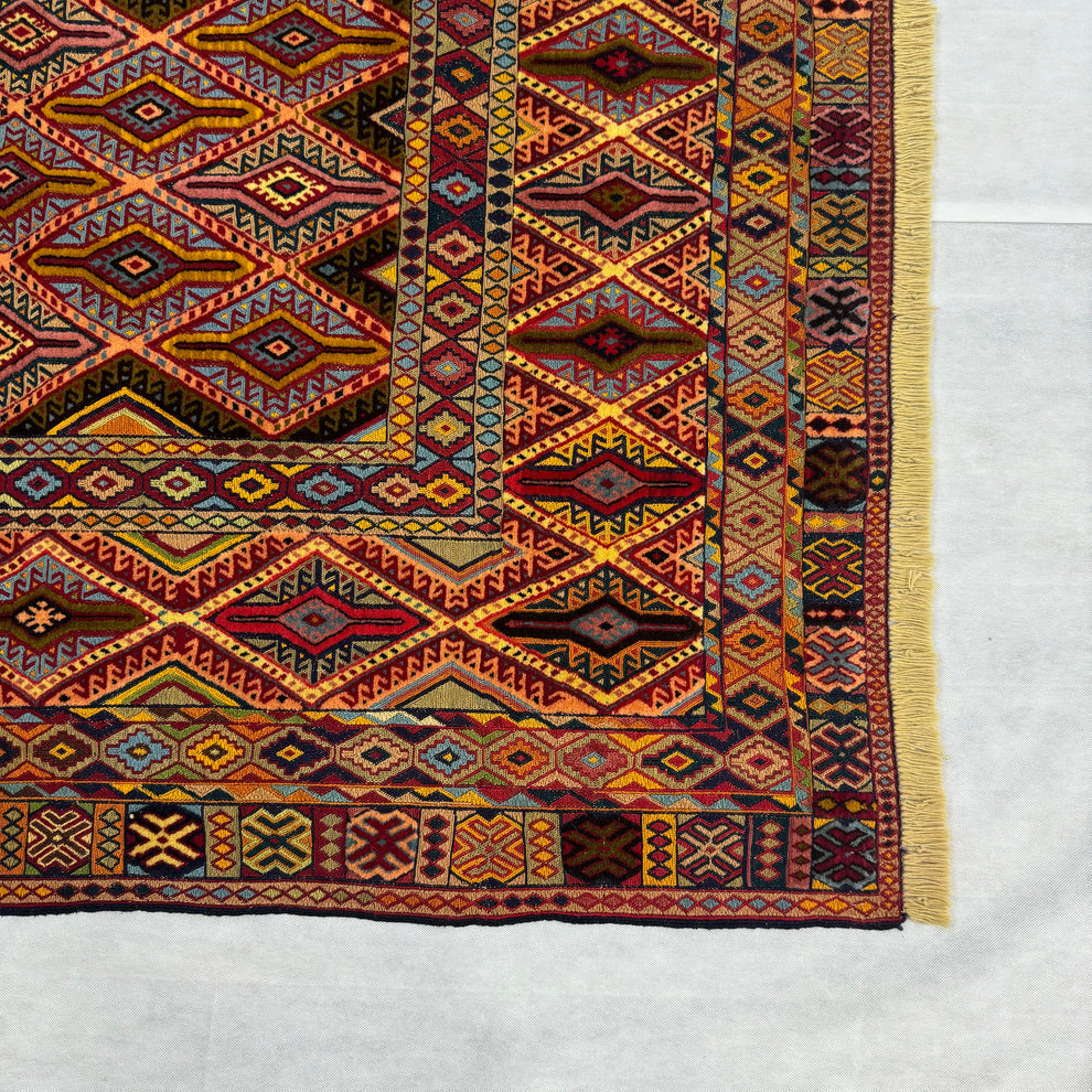 Belgic Vintage Red All-Over Patterned Medallion Mat