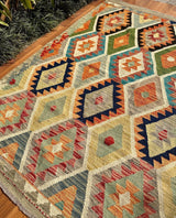 Geometric Diamond Grid Kilim