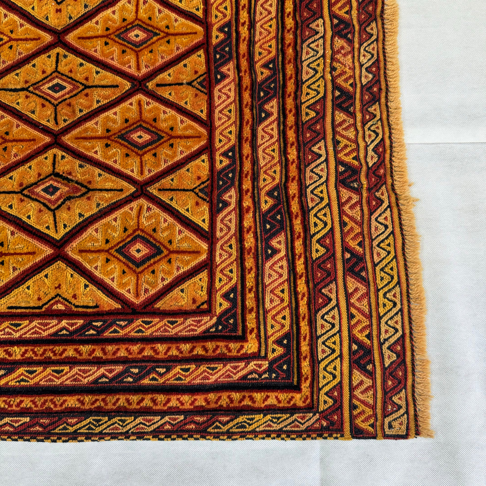 Ochre Yellow Geometric Lattice Mat