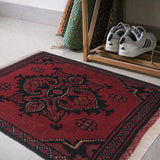 Curvilinear Dark Medallion Rug