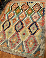 Geometric Diamond Grid Kilim