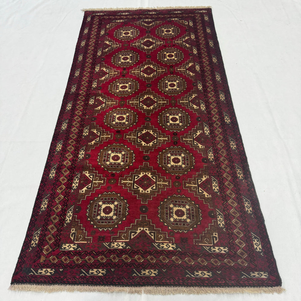 Baluchi Aqsi Handmade Crimson Medallion Mat