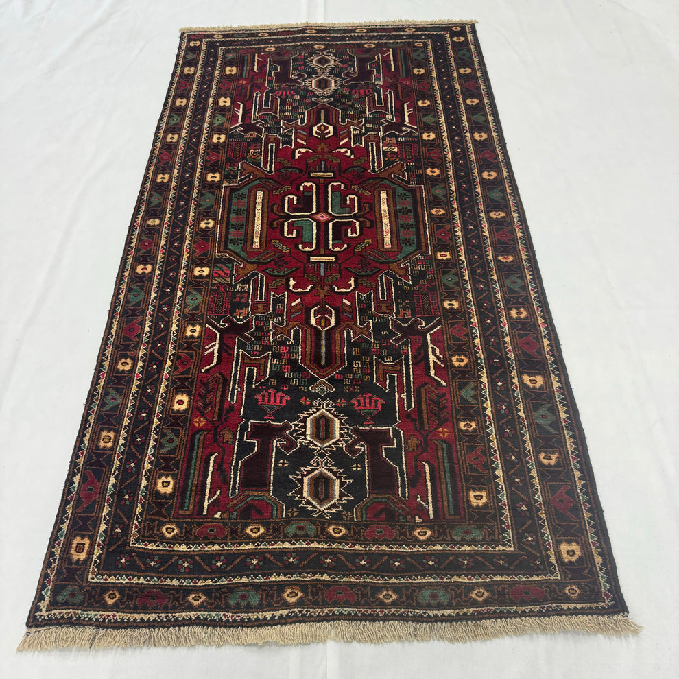 Classic Dark Crimson Tribal Geometric Mat