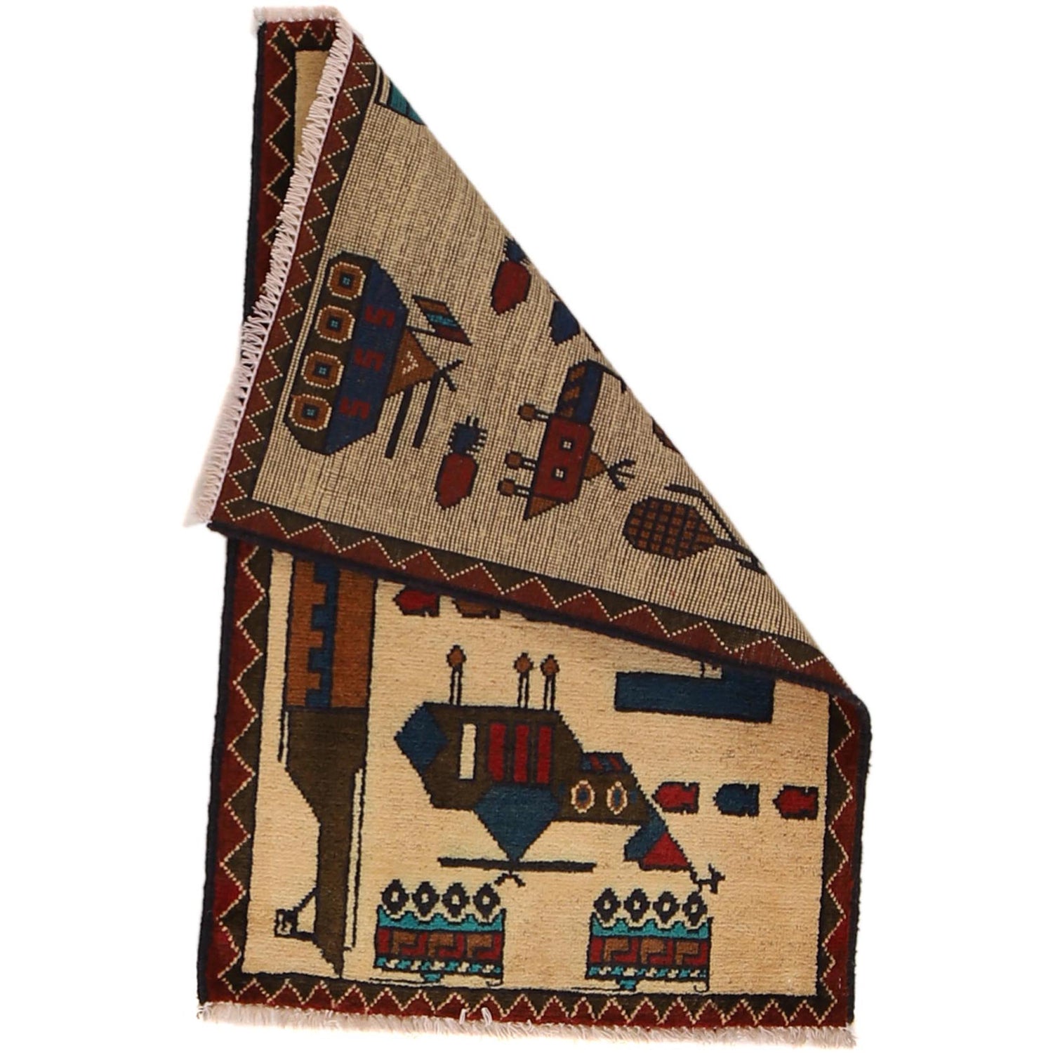 Turquoise Tribal Blockwork Carpet