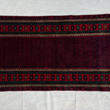 Deep Burgundy Baluchi Handmade Bordered Mat