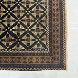 Nomadic Charcoal Tribal Geometric Grid Pattern Mat
