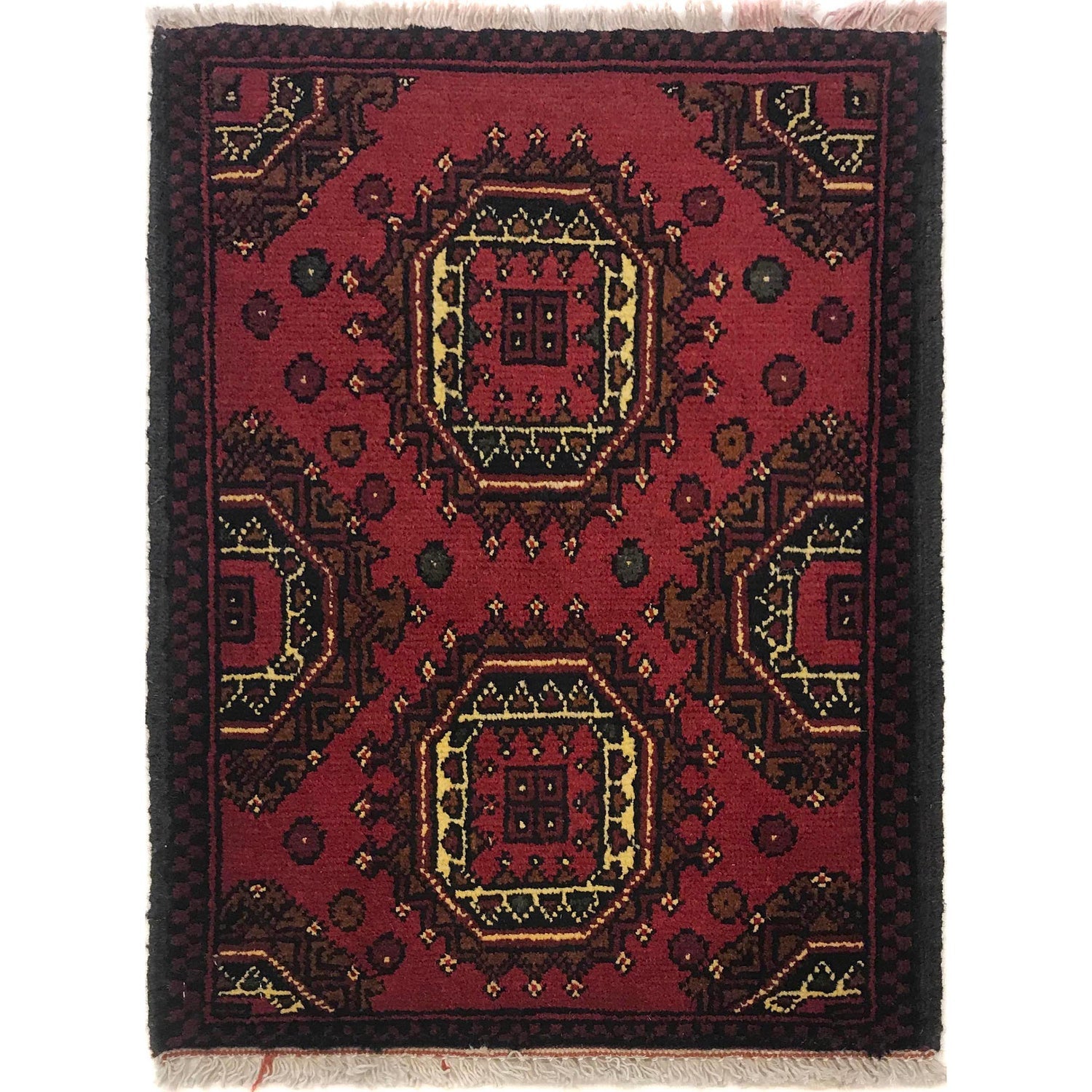 Brick-Red Infinity-Link Accent Rug