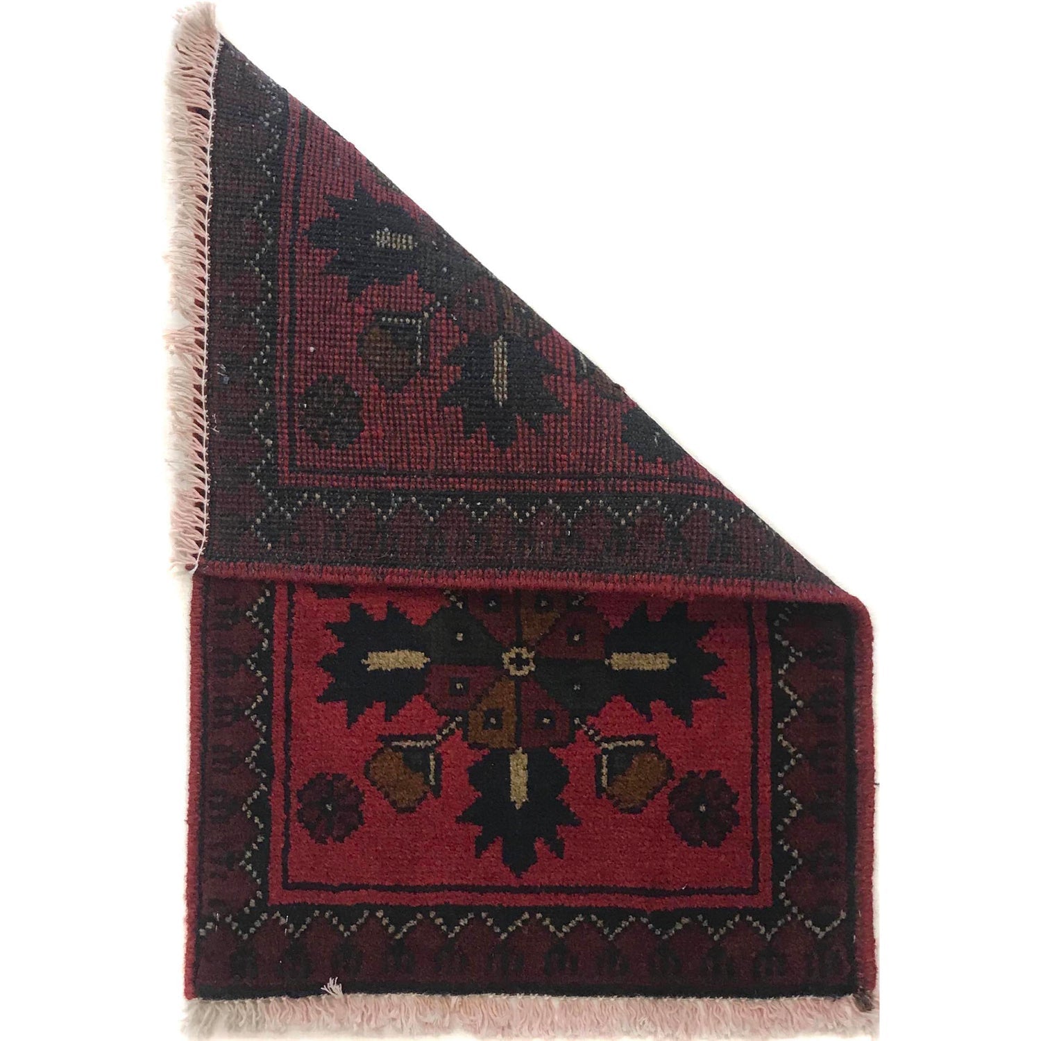 Cross-Axis Maroon Hearth Rug