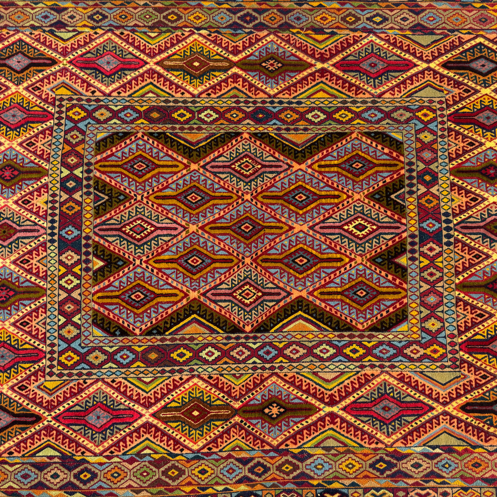 Belgic Vintage Red All-Over Patterned Medallion Mat