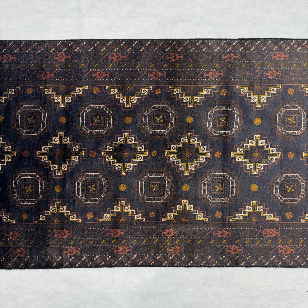 Baluchi Dark Charcoal Patterned Mat
