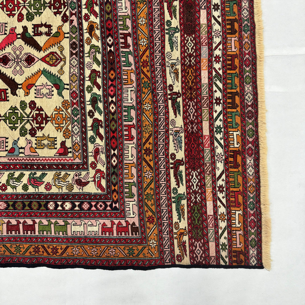 Diamond Lattice Crimson Kilim