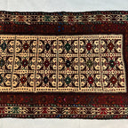 Antique Baluch Grid Compartment Rug