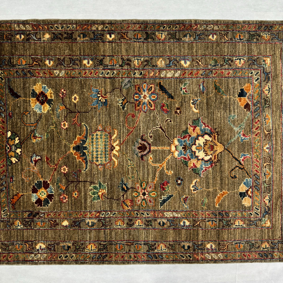 Antique Chobi All-Over Floral Medallion Mat