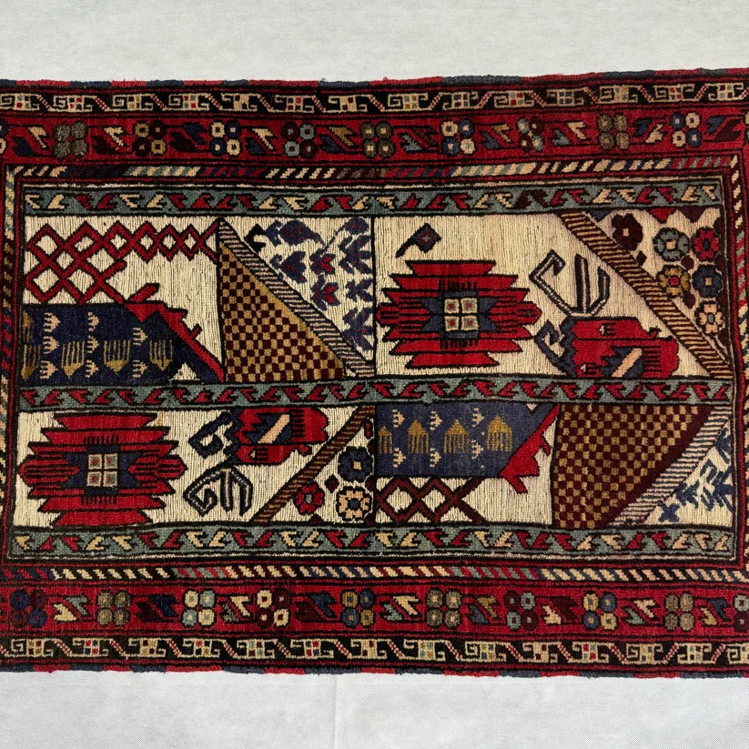 Handmade Gul Barjasta Afghan Wool Rug