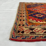 Rustic Terracotta and Navy Tribal Geometric Mat