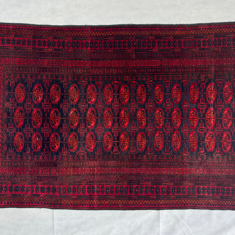 Mauri Bokhara Handmade Maroon Tekke Gul Mat