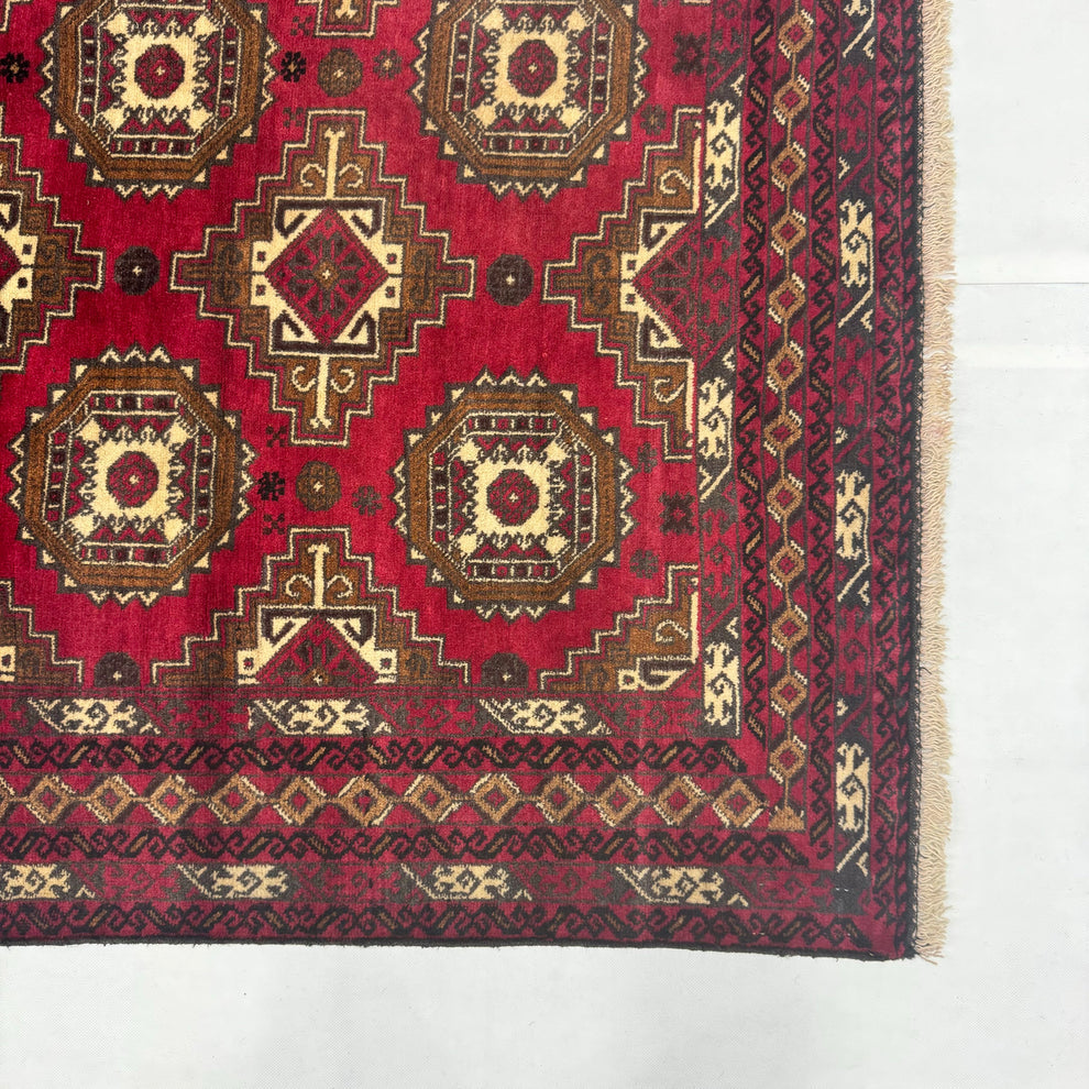 Baluchi Aqsi Handmade Crimson Medallion Mat