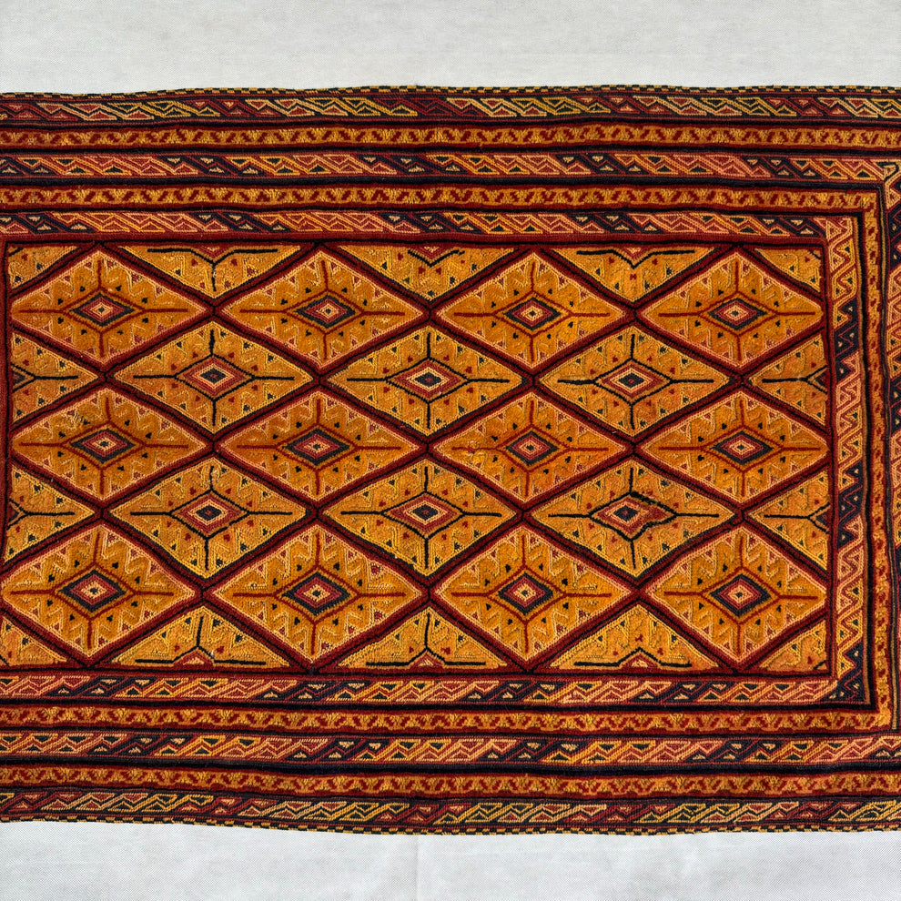 Ochre Yellow Geometric Lattice Mat