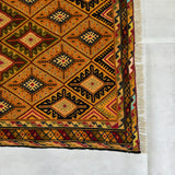 Antique Ochre Tribal Geometric Handmade Mat