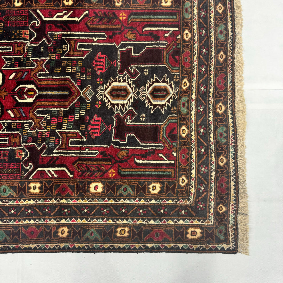 Classic Dark Crimson Tribal Geometric Mat