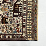 Traditional Neutral Beige Geometric Medallion Kilim