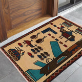 Turquoise Tribal Blockwork Carpet