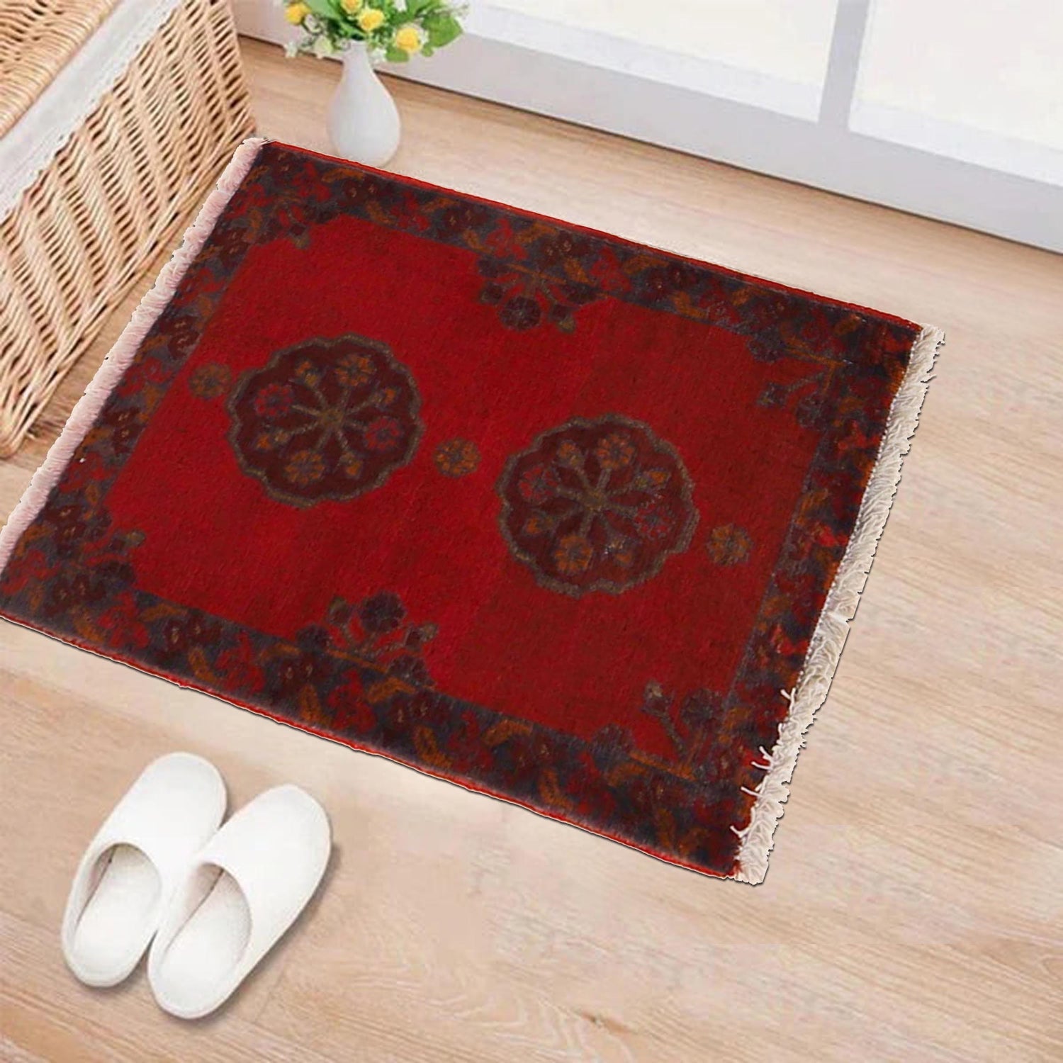 Scarlet Symmetry Hearth Rug