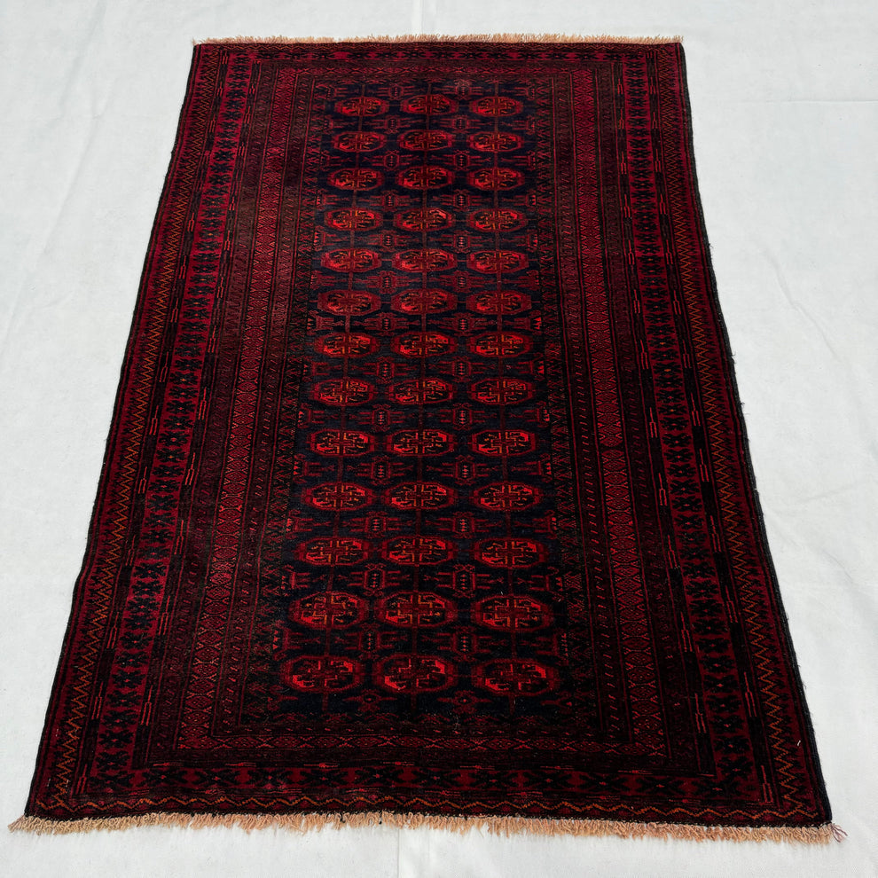 Mauri Bokhara Handmade Maroon Tekke Gul Mat