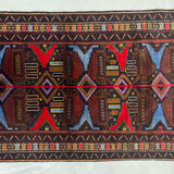Deep Navy Baluchi Handmade Stylized Floral Motif Mat