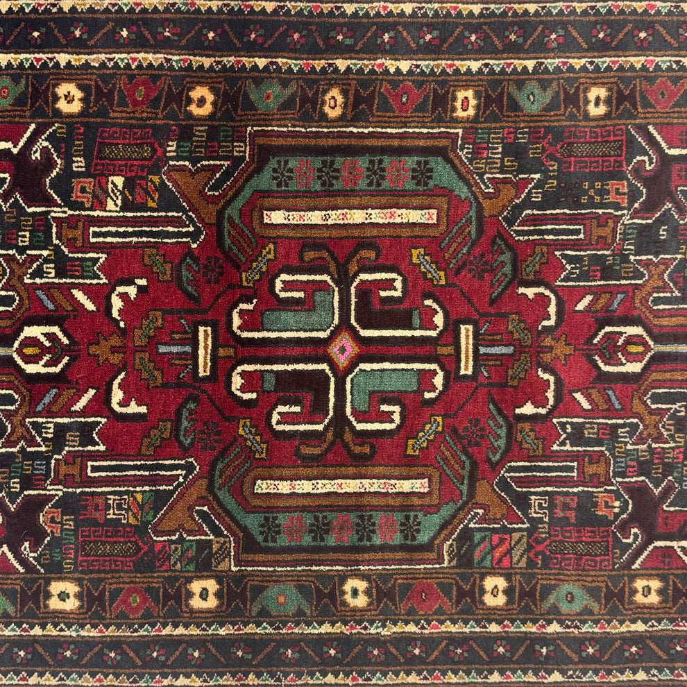 Classic Dark Crimson Tribal Geometric Mat