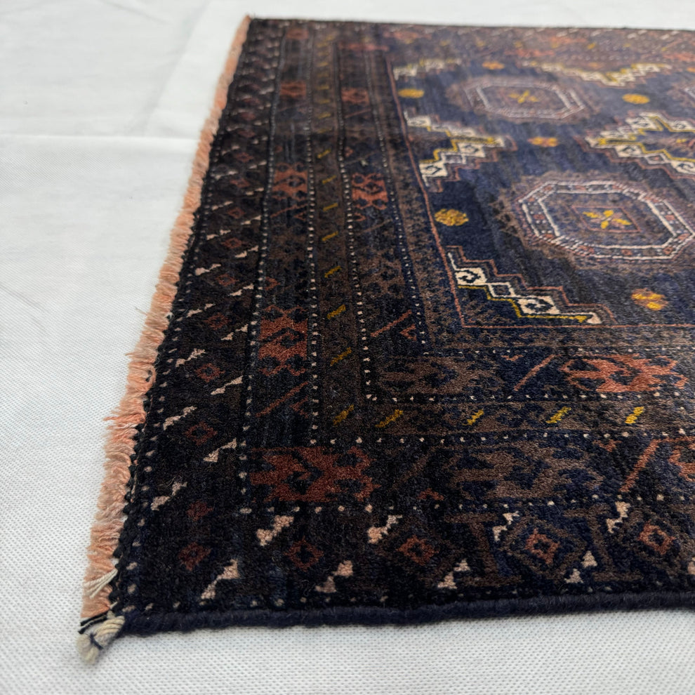 Baluchi Dark Charcoal Patterned Mat