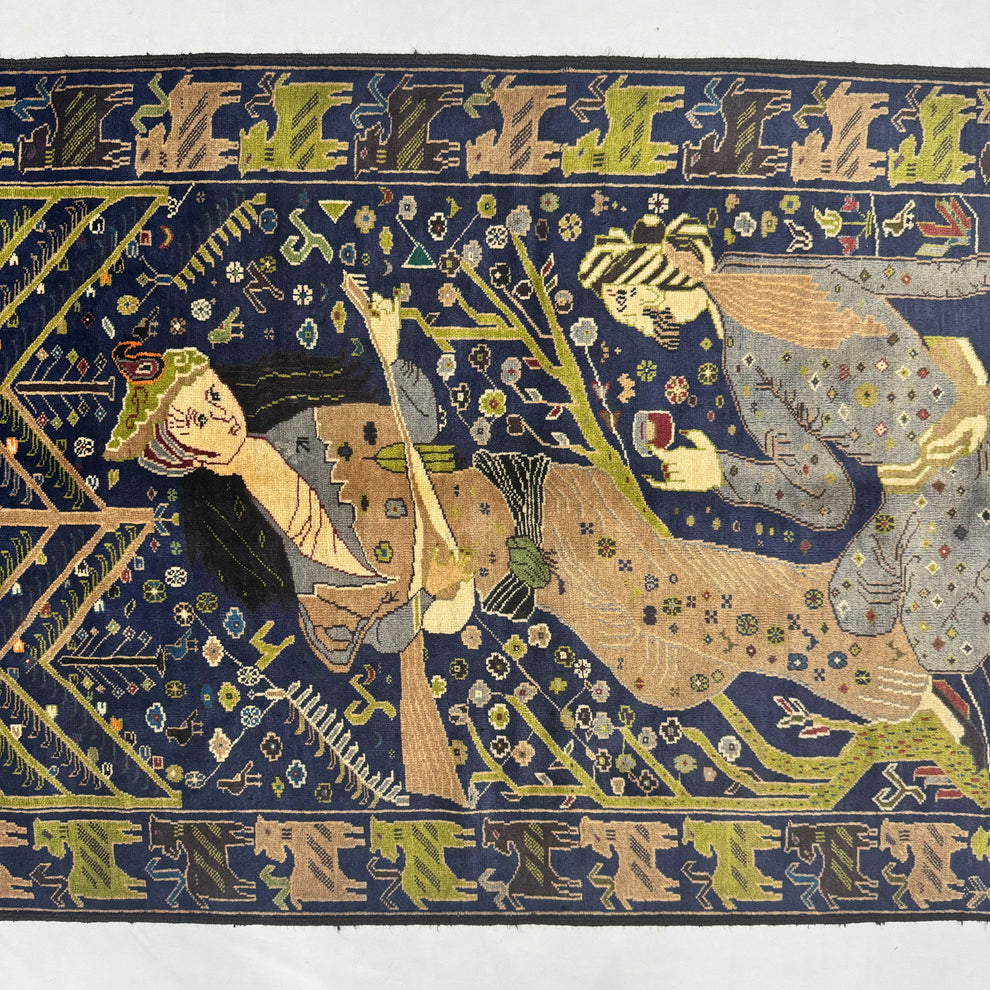 Shikargah Handmade Pictorial Hunting Scene Mat