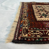 Antique Baluch Grid Compartment Rug