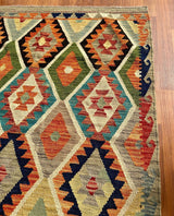 Geometric Diamond Grid Kilim