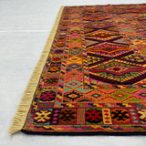 Belgic Traditional Terracotta Geometric Bordered Mat