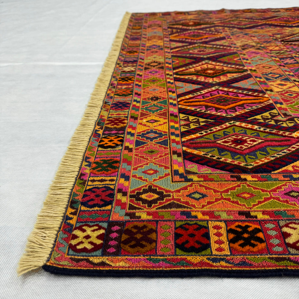 Belgic Traditional Terracotta Geometric Bordered Mat