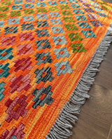 Earth-Toned Multicolor Flatweave Kilim