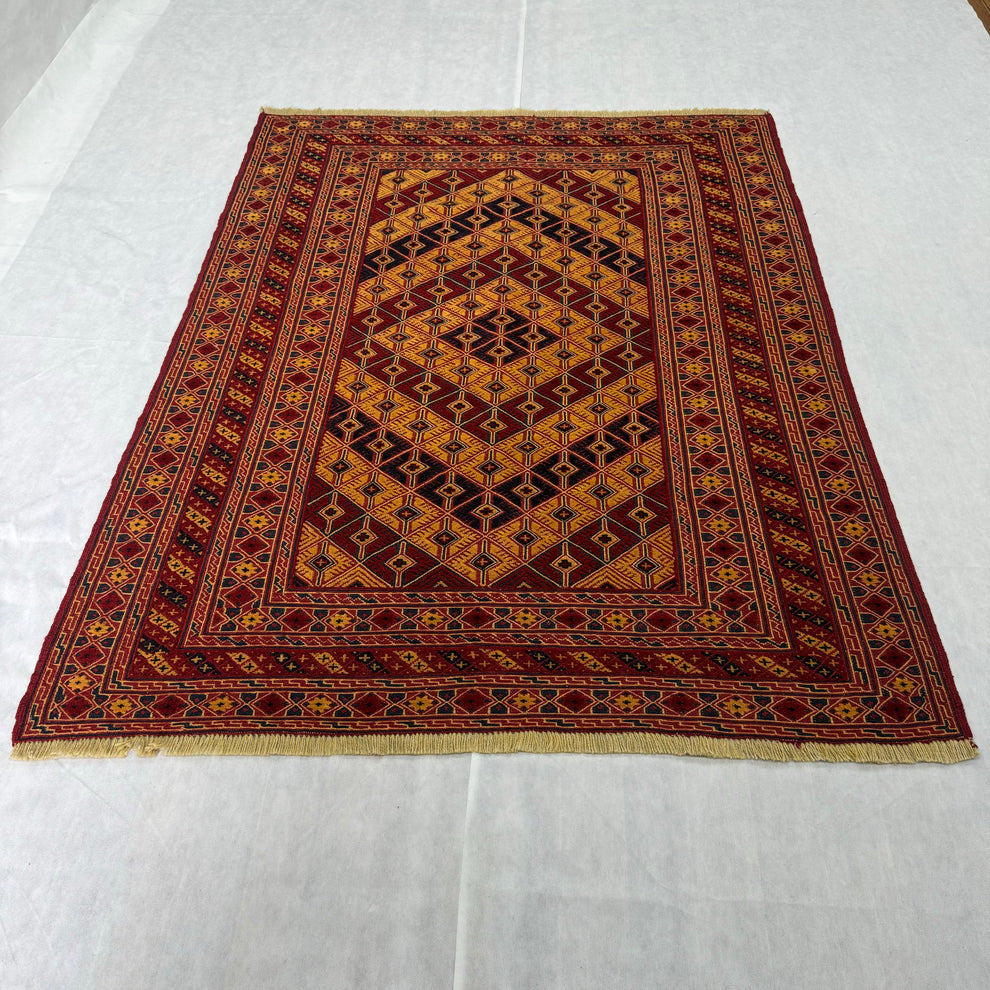 Chobi Chevron Diamond Geometric Mat