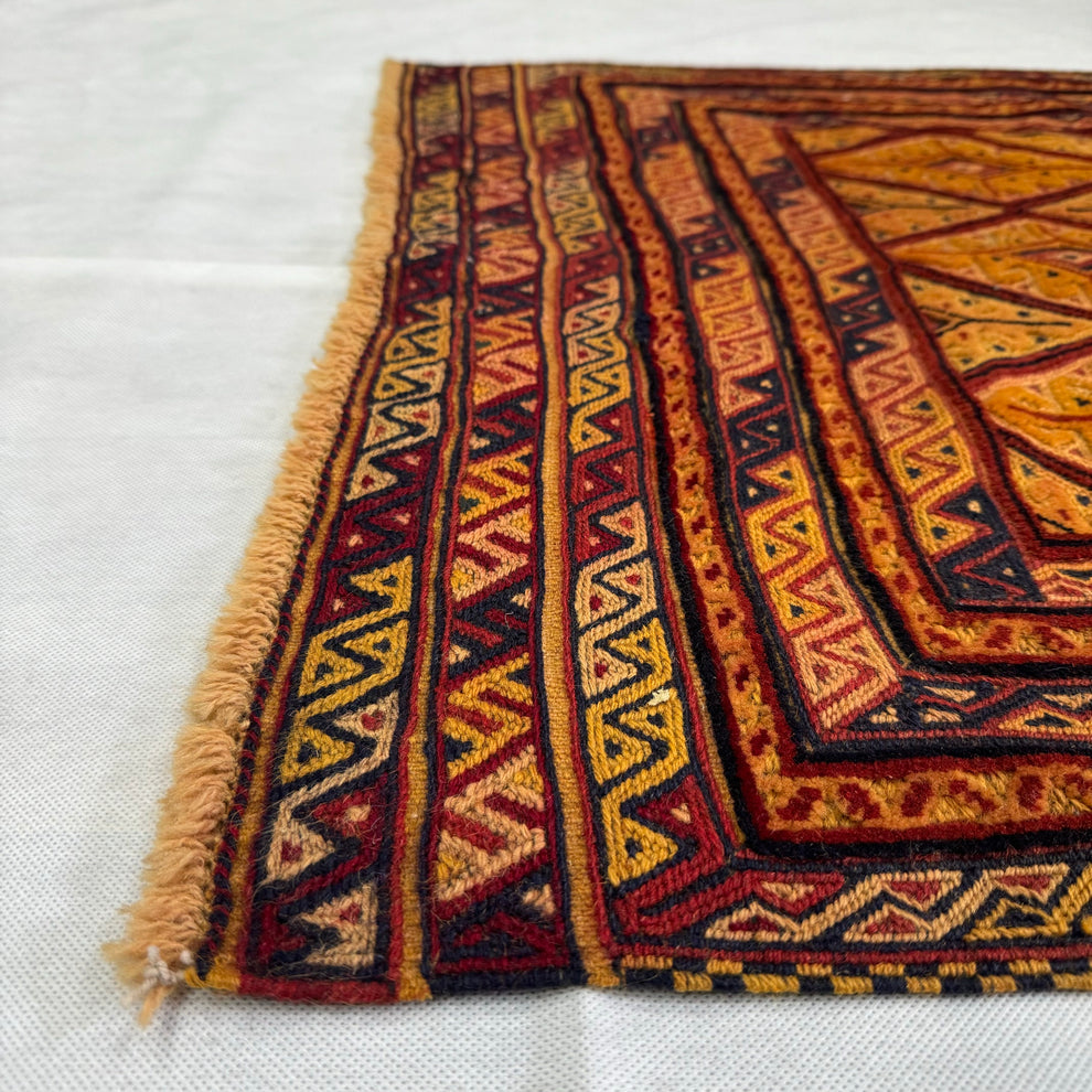 Ochre Yellow Geometric Lattice Mat