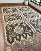 Brown Tribal Flatweave Kilim
