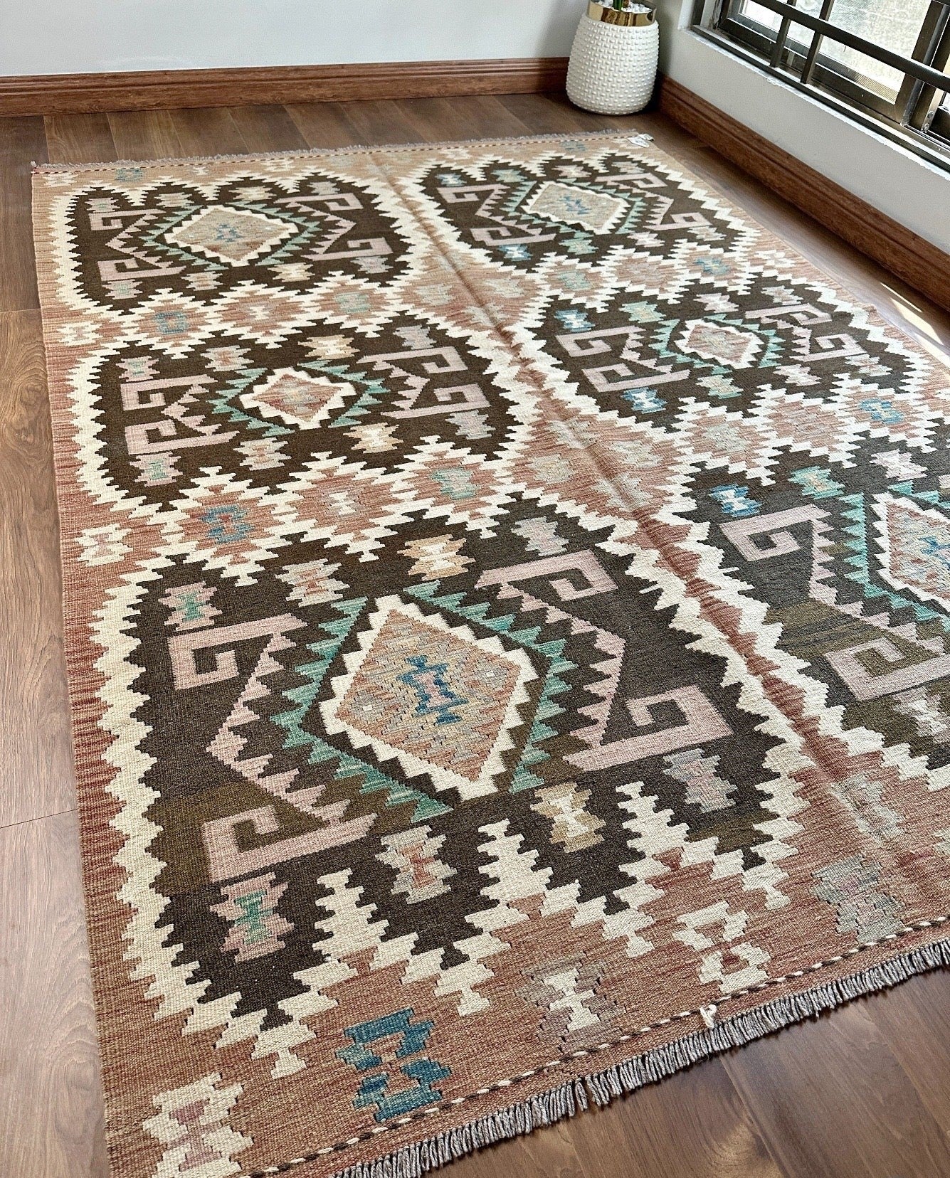 Brown Tribal Flatweave Kilim