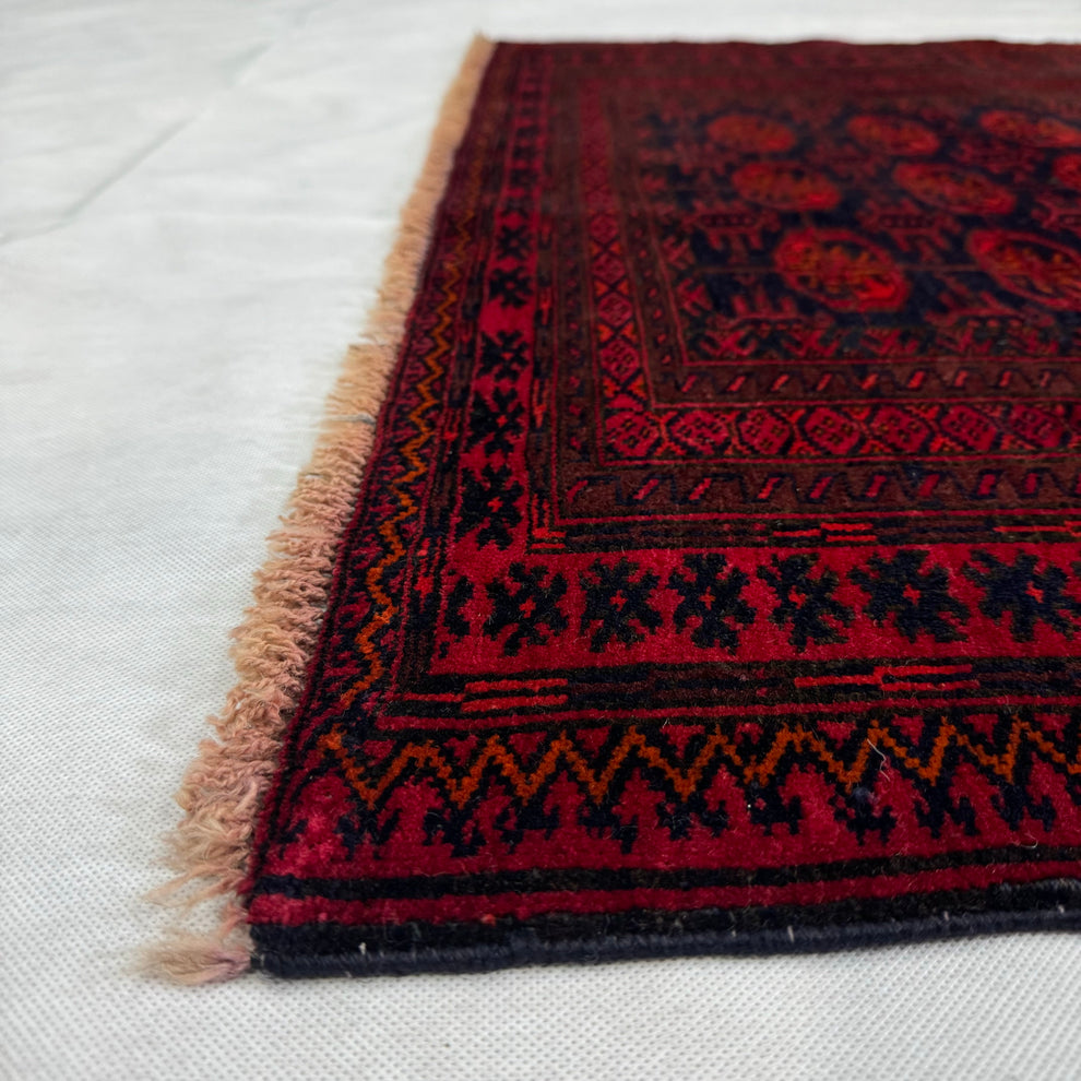 Mauri Bokhara Handmade Maroon Tekke Gul Mat