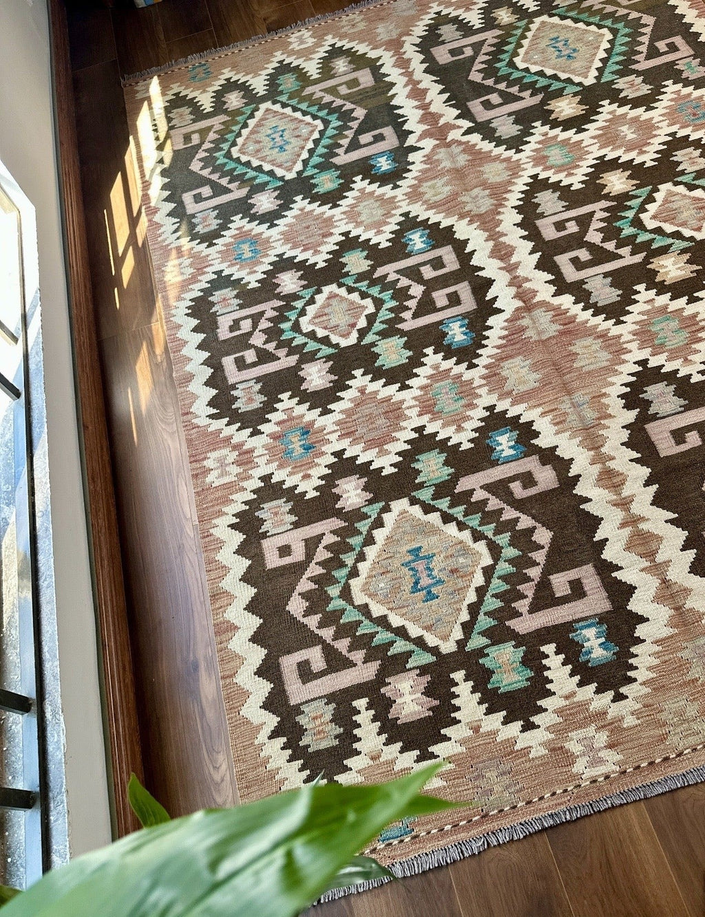 Brown Tribal Flatweave Kilim