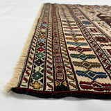 Traditional Neutral Beige Geometric Medallion Kilim