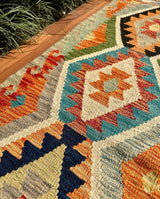 Geometric Diamond Grid Kilim