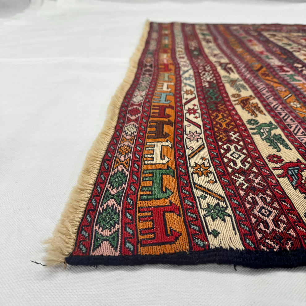 Diamond Lattice Crimson Kilim