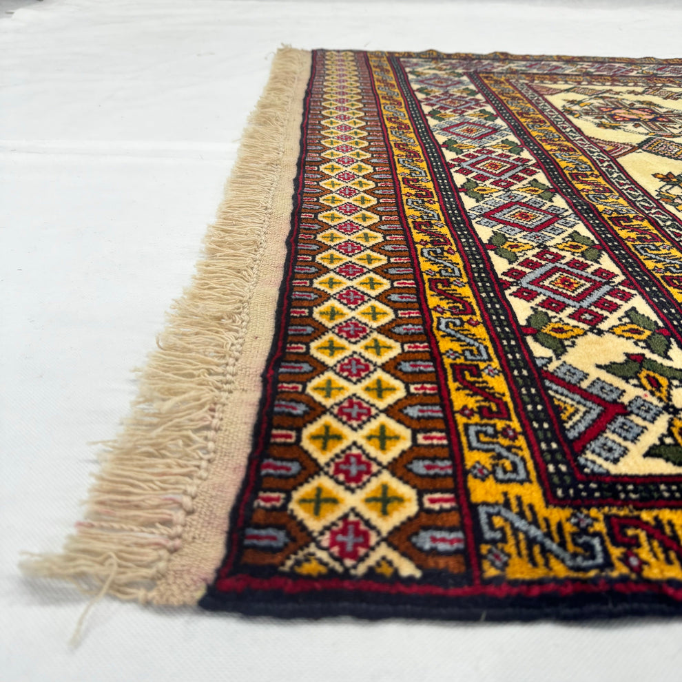 Baluchi Golden Mustard Tree of Life Accent Mat