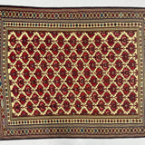 Neutral Cream Center Geometric Border Kilim